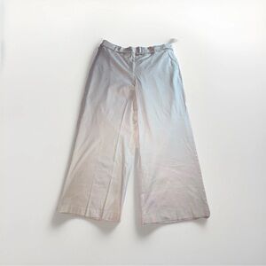 Lane Bryant Dress Pants 18R White Wide Leg Trousers Linen Blend NWT Belt Pockets